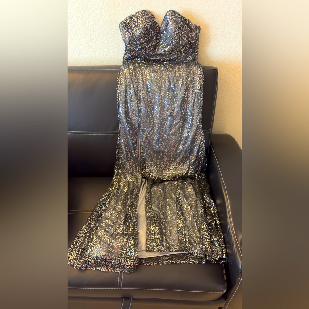 Aspeed evening party dress, sequence, gray, size L